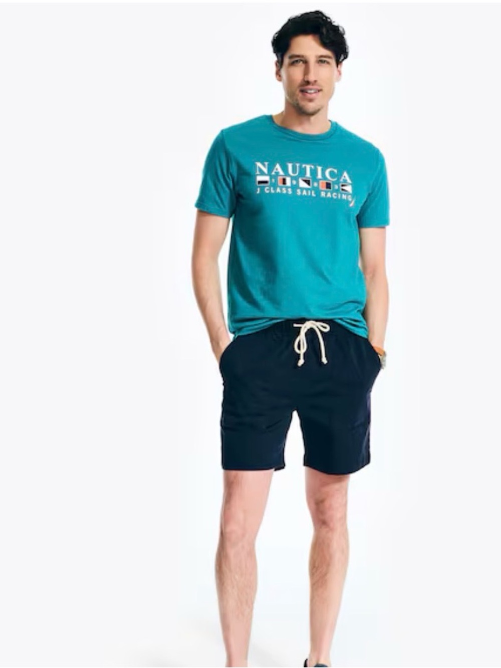 Nautica Men’s 7" Pull-on Boardwalk Shorts, Size S, Navy blue